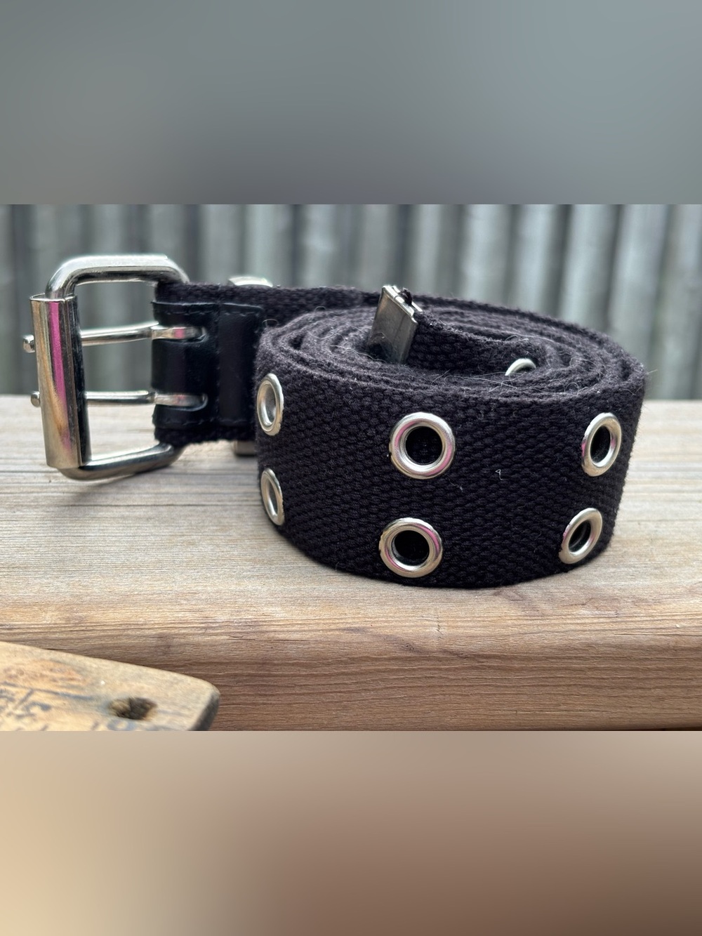 Black Double Grommet Canvas Web Belt | Punk Emo Y2K Alt Style
